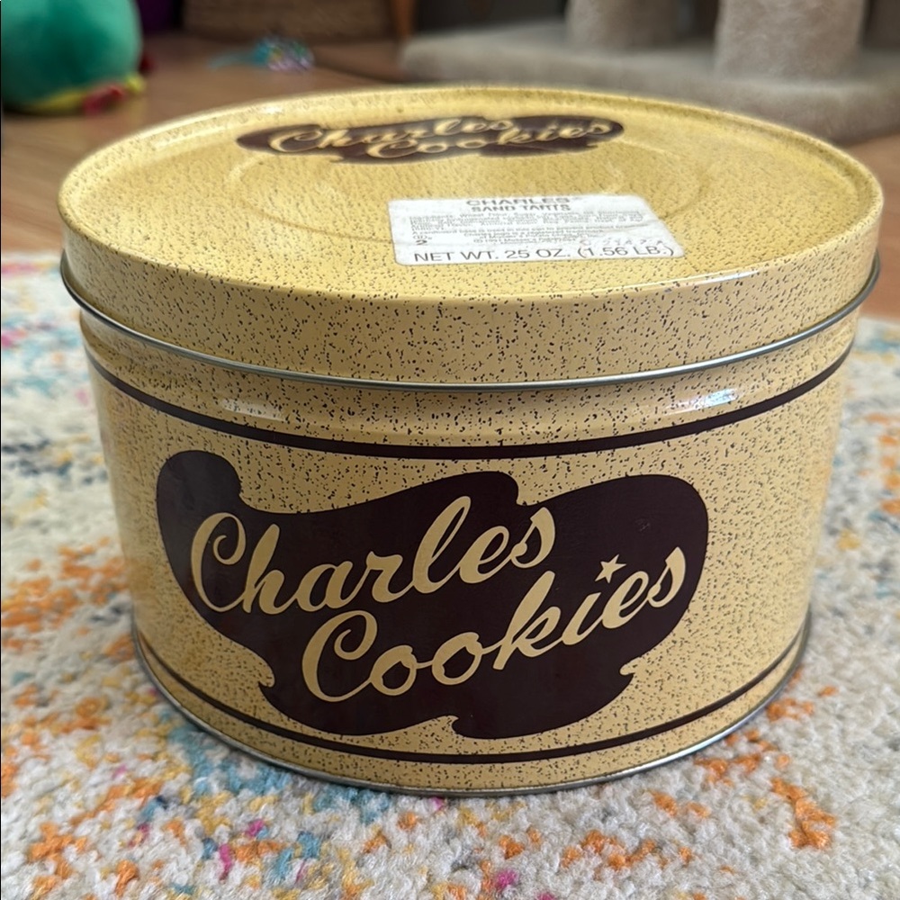 Charlies Cookies Speckled Yellow Tin